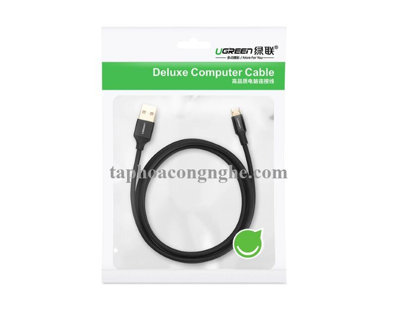 Ugreen 30850 0.5M màu Đen Cáp sạc truyền dữ liệu USB 2.0 sang MICRO USB dây bọc nhựa PVC US223 30030850